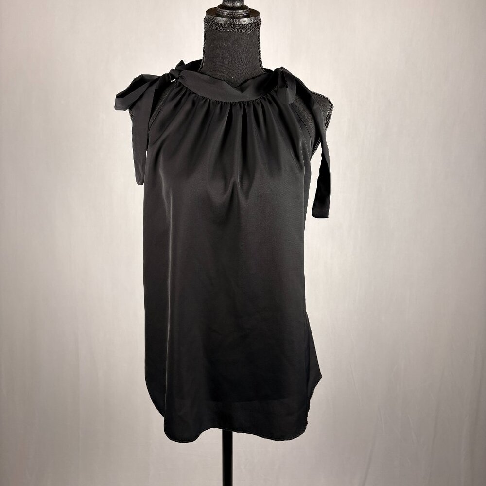 Double-tie Neck Halter Top | XL | Black
